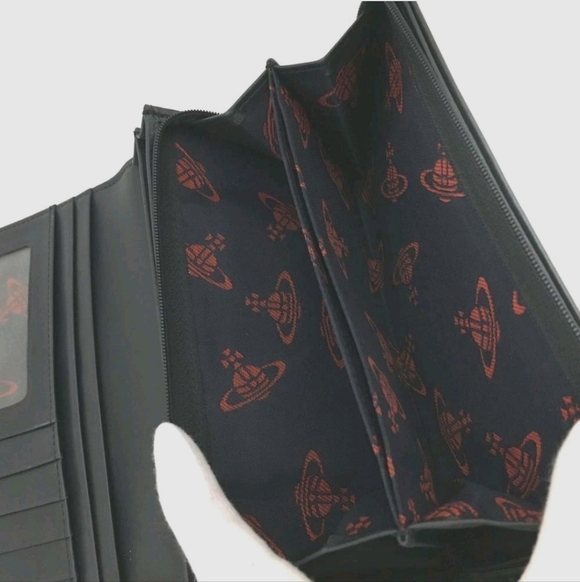 Vivienne Westwood Black Quilted Orb Leather Wallet - Picture 3 of 8